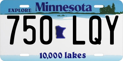 MN license plate 750LQY