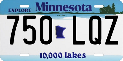MN license plate 750LQZ