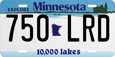 MN license plate 750LRD
