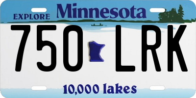 MN license plate 750LRK