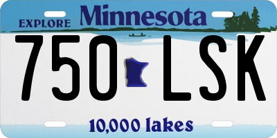 MN license plate 750LSK