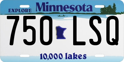 MN license plate 750LSQ