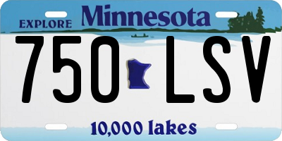 MN license plate 750LSV
