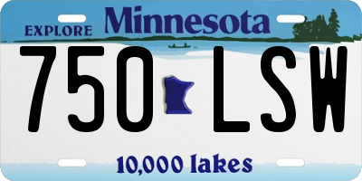 MN license plate 750LSW