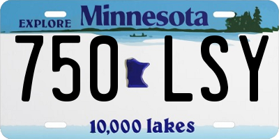 MN license plate 750LSY