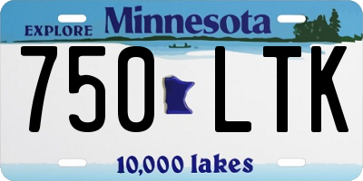MN license plate 750LTK