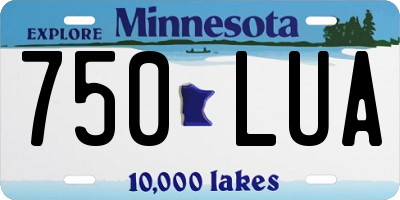 MN license plate 750LUA