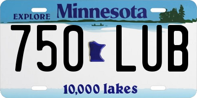 MN license plate 750LUB