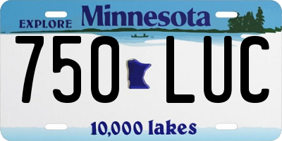MN license plate 750LUC