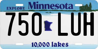 MN license plate 750LUH