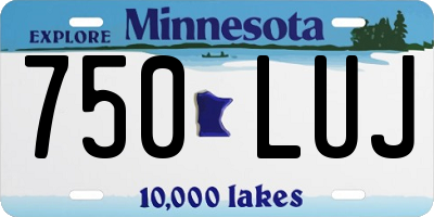 MN license plate 750LUJ