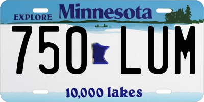 MN license plate 750LUM