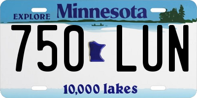 MN license plate 750LUN