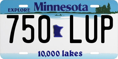 MN license plate 750LUP
