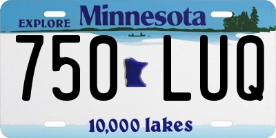 MN license plate 750LUQ