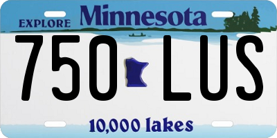 MN license plate 750LUS