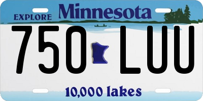 MN license plate 750LUU