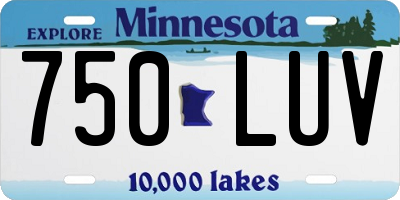 MN license plate 750LUV