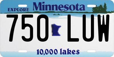 MN license plate 750LUW