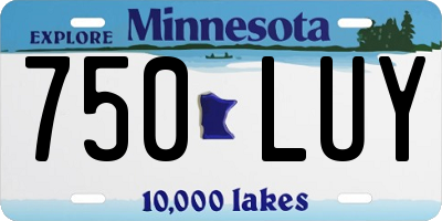 MN license plate 750LUY