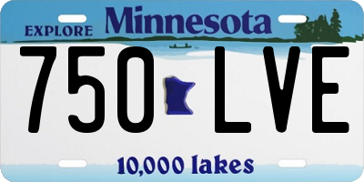 MN license plate 750LVE