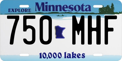 MN license plate 750MHF