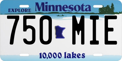 MN license plate 750MIE
