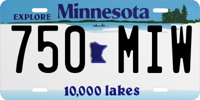 MN license plate 750MIW
