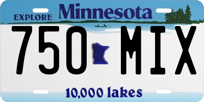 MN license plate 750MIX