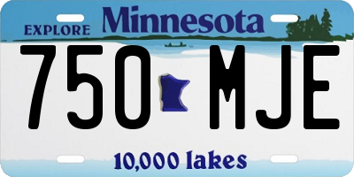 MN license plate 750MJE