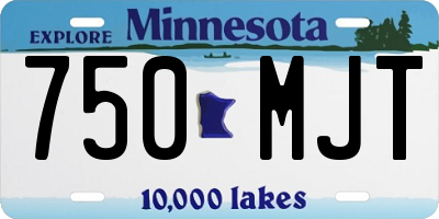 MN license plate 750MJT