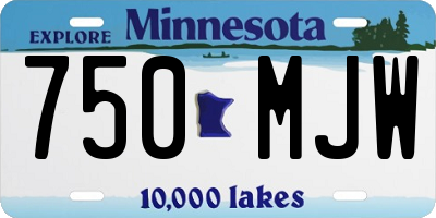 MN license plate 750MJW