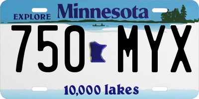 MN license plate 750MYX