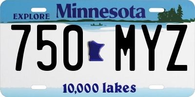 MN license plate 750MYZ