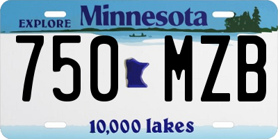 MN license plate 750MZB