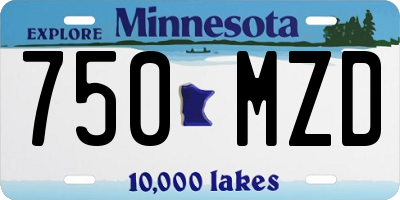 MN license plate 750MZD