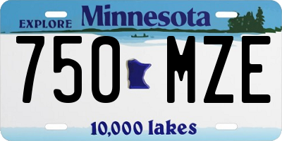 MN license plate 750MZE