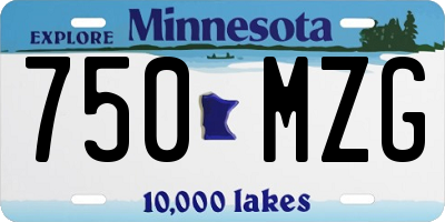 MN license plate 750MZG