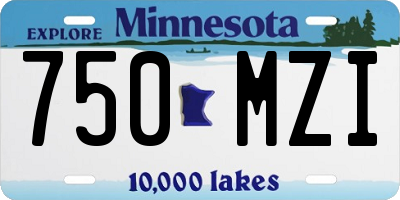 MN license plate 750MZI