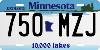 MN license plate 750MZJ