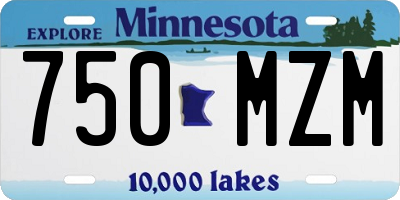 MN license plate 750MZM