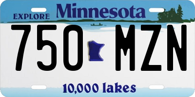 MN license plate 750MZN
