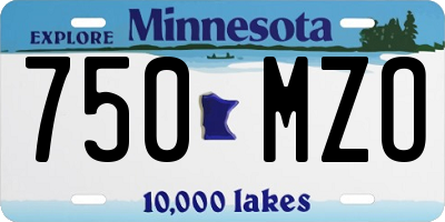 MN license plate 750MZO