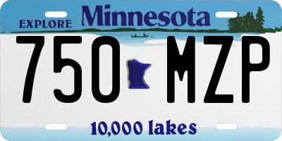 MN license plate 750MZP