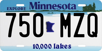 MN license plate 750MZQ