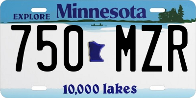 MN license plate 750MZR
