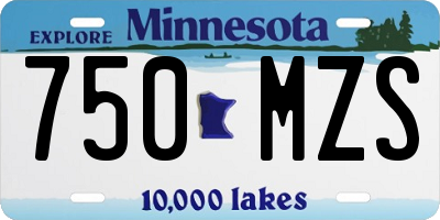 MN license plate 750MZS