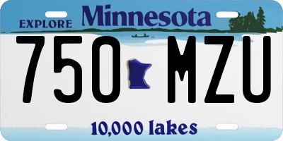 MN license plate 750MZU