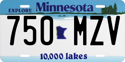 MN license plate 750MZV