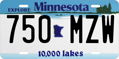 MN license plate 750MZW